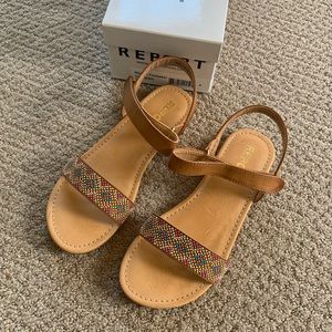 NIB Report Brown Beaded Sandals